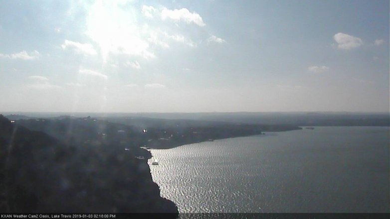 Lake Travis webcam, January 3, 2019 1:20 PM CT