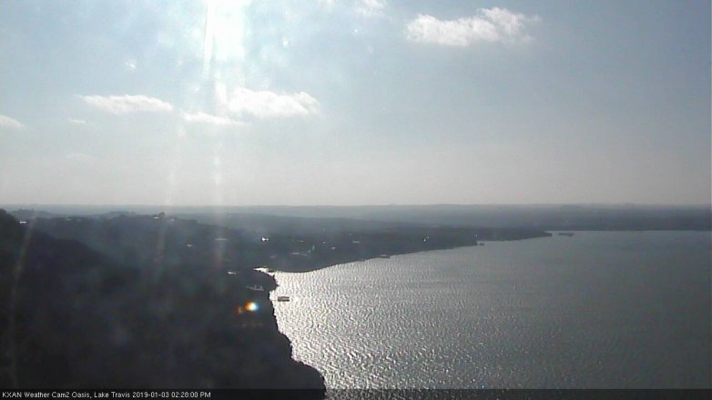 Lake Travis webcam, January 3, 2019 1:30 PM CT