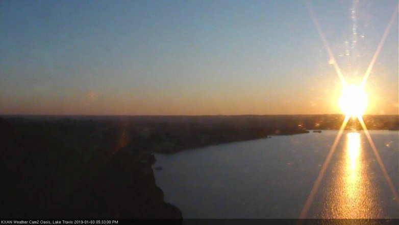 Lake Travis webcam, January 3, 2019 4:35 PM CT
