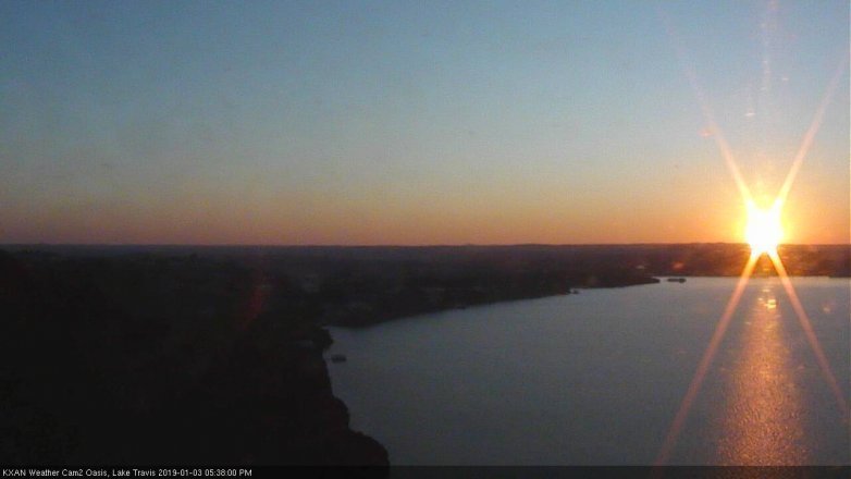 Lake Travis webcam, January 3, 2019 4:40 PM CT