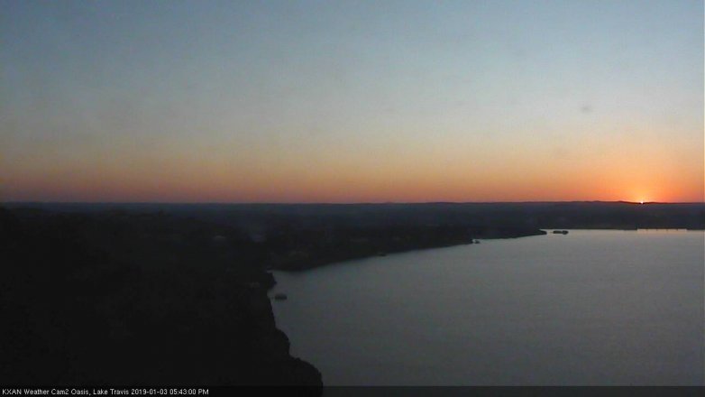 Lake Travis webcam, January 3, 2019 4:45 PM CT