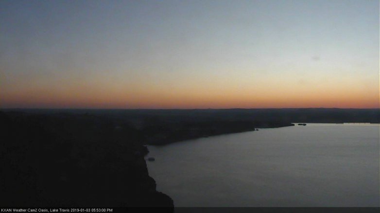Lake Travis webcam, January 3, 2019 4:55 PM CT
