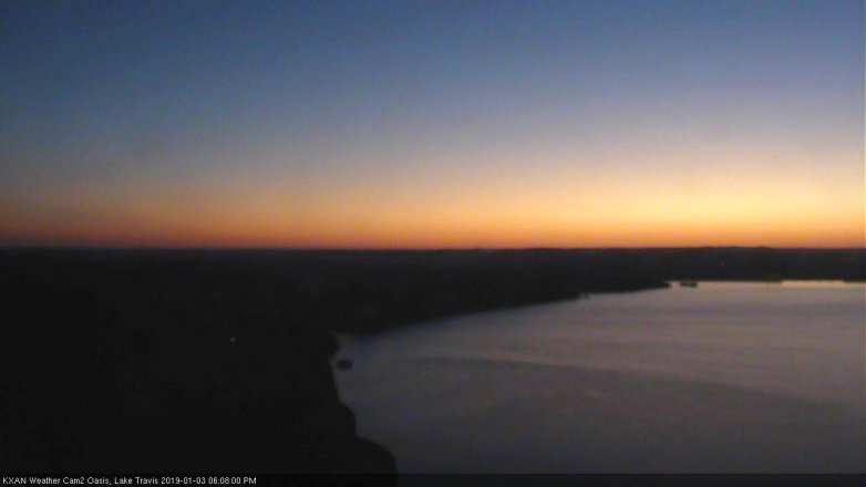 Lake Travis webcam, January 3, 2019 5:10 PM CT