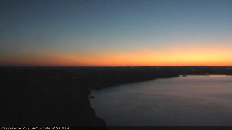 Lake Travis webcam, January 3, 2019 5:15 PM CT