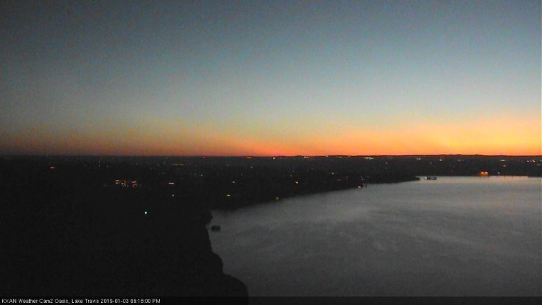Lake Travis webcam, January 3, 2019 5:20 PM CT