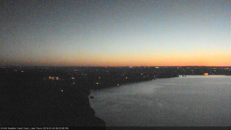 Lake Travis webcam, January 3, 2019 5:25 PM CT