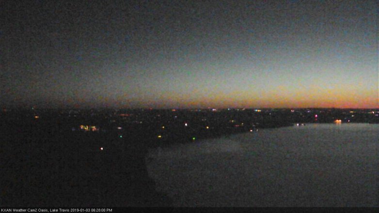Lake Travis webcam, January 3, 2019 5:30 PM CT