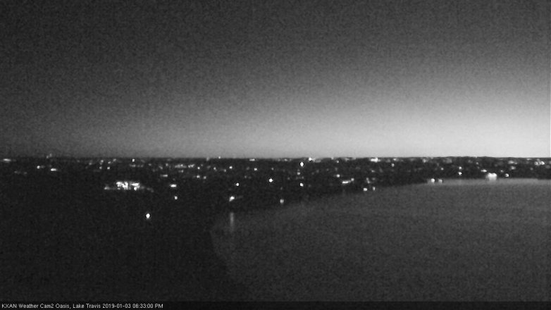 Lake Travis webcam, January 3, 2019 5:35 PM CT