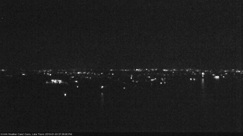 Lake Travis webcam, January 3, 2019 6:40 PM CT