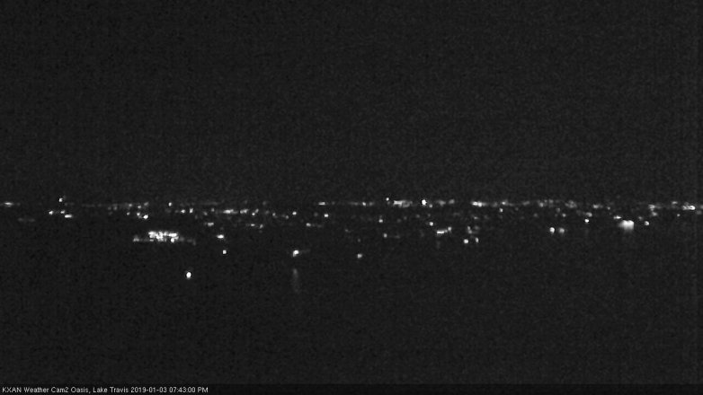 Lake Travis webcam, January 3, 2019 6:45 PM CT