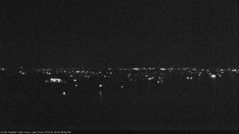 Lake Travis webcam, January 3, 2019 6:50 PM CT