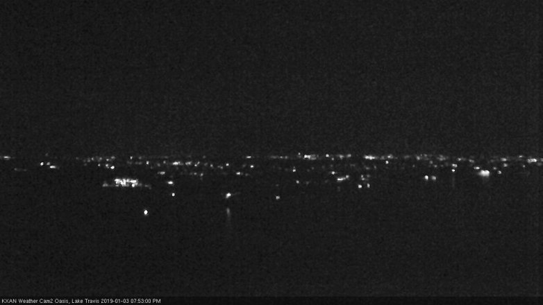 Lake Travis webcam, January 3, 2019 6:55 PM CT