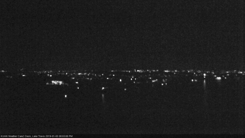 Lake Travis webcam, January 3, 2019 7:05 PM CT