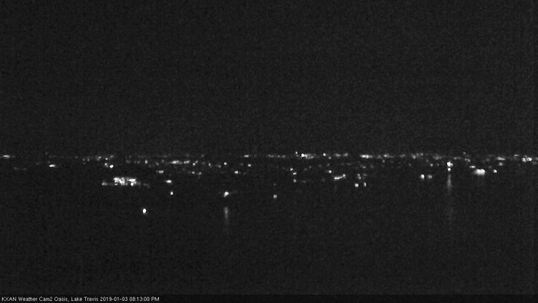 Lake Travis webcam, January 3, 2019 7:15 PM CT