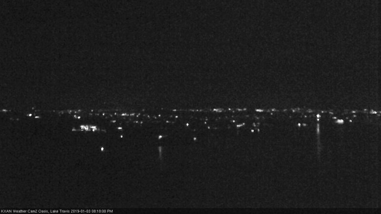 Lake Travis webcam, January 3, 2019 7:20 PM CT