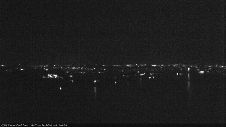 Lake Travis webcam, January 3, 2019 7:30 PM CT