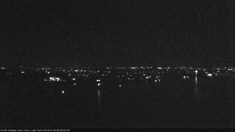 Lake Travis webcam, January 3, 2019 7:40 PM CT