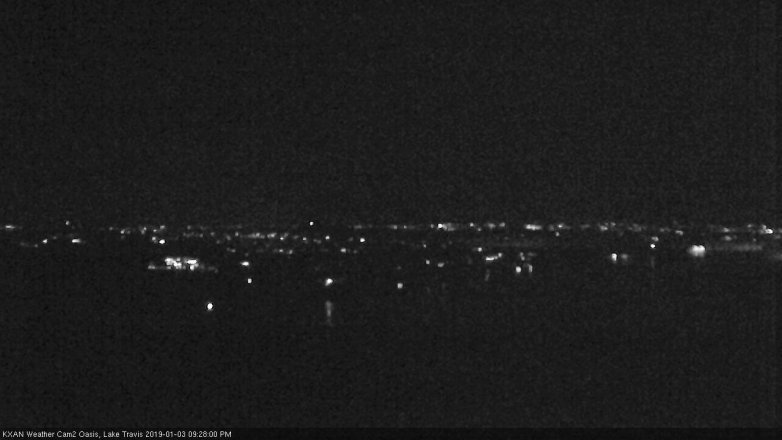 Lake Travis webcam, January 3, 2019 8:30 PM CT