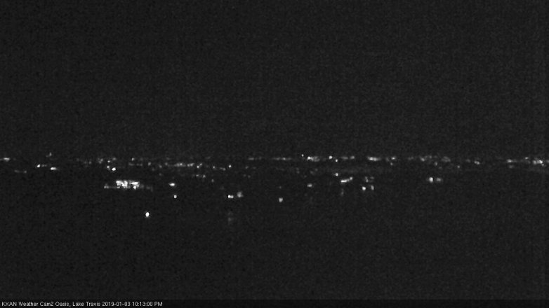 Lake Travis webcam, January 3, 2019 9:15 PM CT