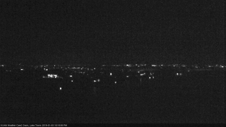 Lake Travis webcam, January 3, 2019 9:20 PM CT