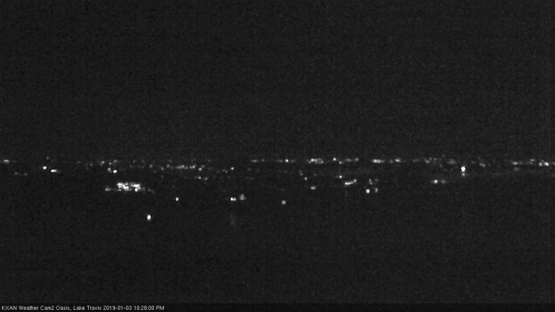 Lake Travis webcam, January 3, 2019 9:30 PM CT