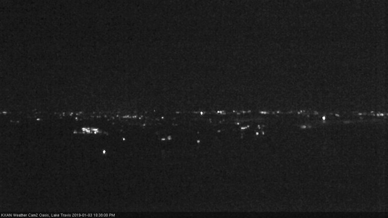 Lake Travis webcam, January 3, 2019 9:40 PM CT