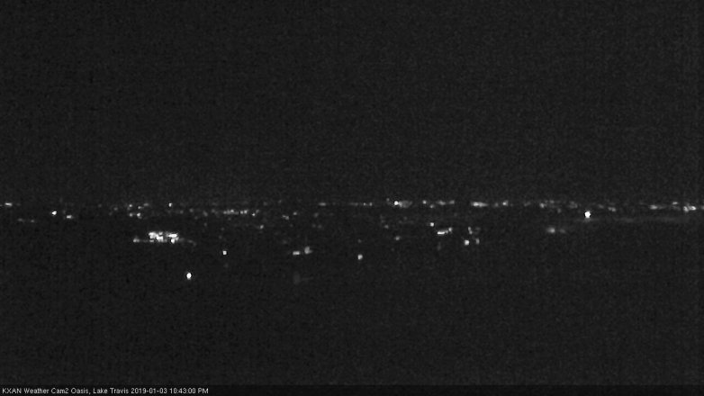 Lake Travis webcam, January 3, 2019 9:45 PM CT