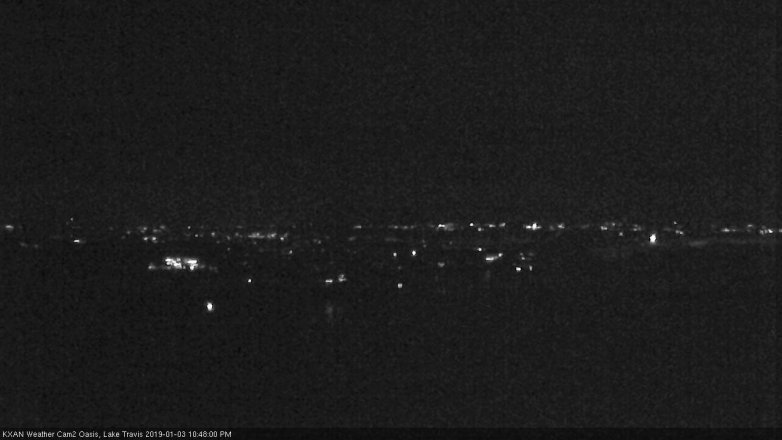Lake Travis webcam, January 3, 2019 9:50 PM CT