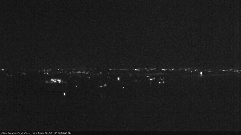 Lake Travis webcam, January 3, 2019 10:00 PM CT
