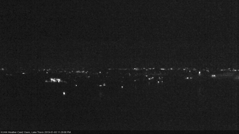 Lake Travis webcam, January 3, 2019 10:30 PM CT