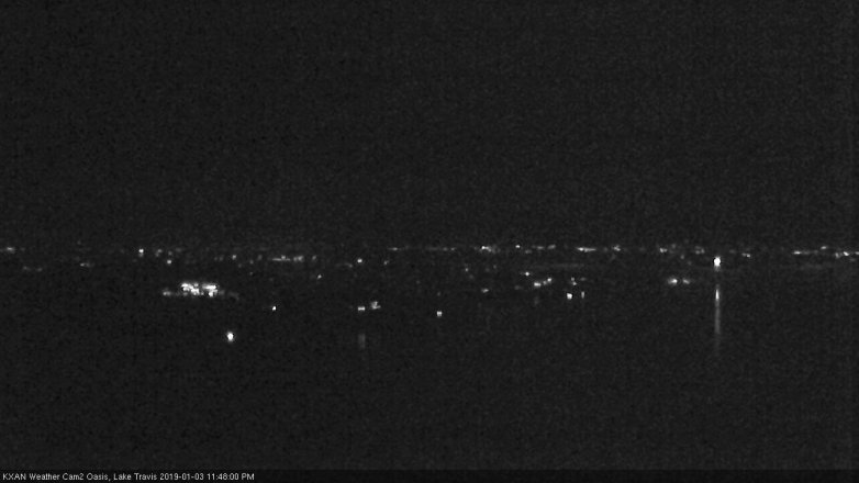 Lake Travis webcam, January 3, 2019 10:50 PM CT