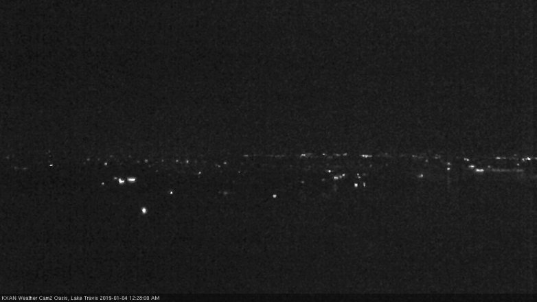 Lake Travis webcam, January 3, 2019 11:30 PM CT