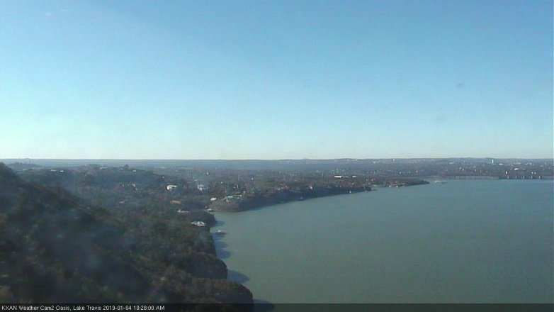 Lake Travis webcam, January 4, 2019 9:30 AM CT