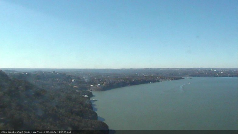 Lake Travis webcam, January 4, 2019 10:00 AM CT