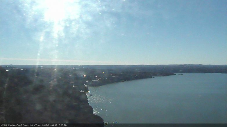 Lake Travis webcam, January 4, 2019 1:15 PM CT
