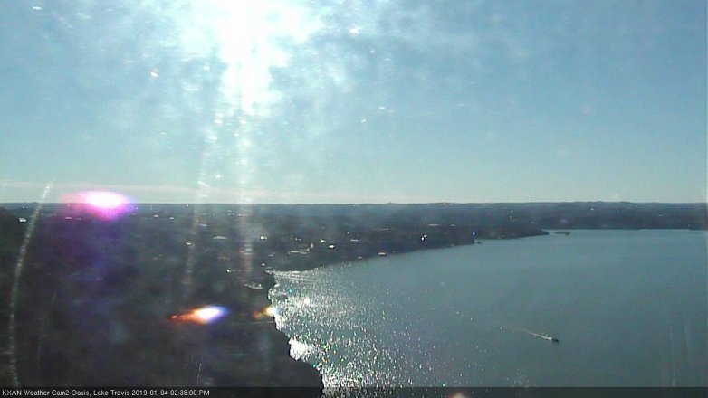Lake Travis webcam, January 4, 2019 1:40 PM CT