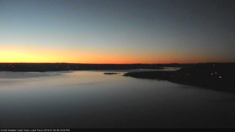 Lake Travis webcam, January 4, 2019 5:20 PM CT