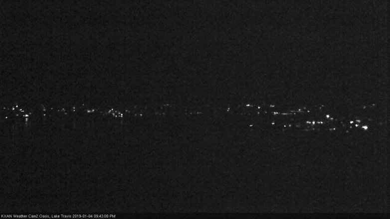 Lake Travis webcam, January 4, 2019 8:45 PM CT