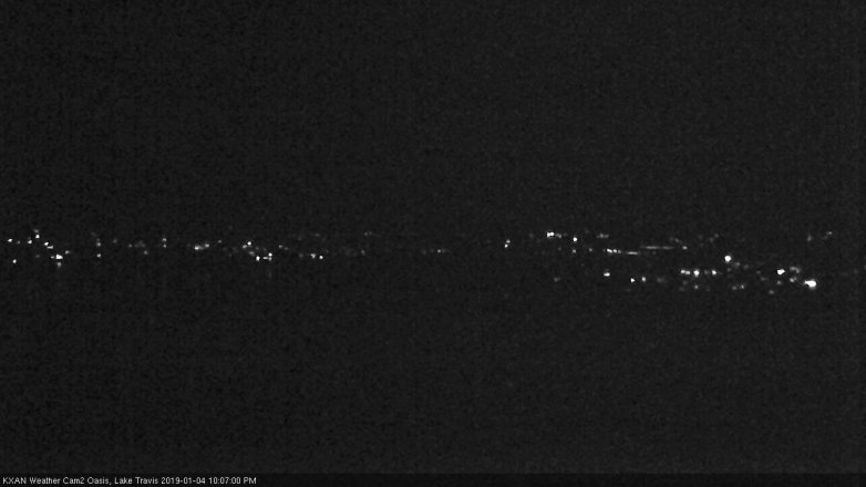 Lake Travis webcam, January 4, 2019 9:10 PM CT