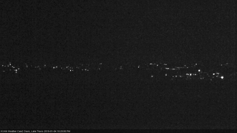 Lake Travis webcam, January 4, 2019 9:30 PM CT