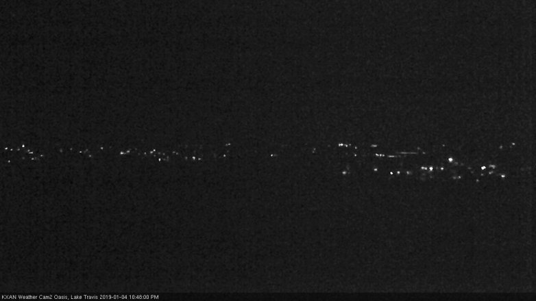 Lake Travis webcam, January 4, 2019 9:50 PM CT