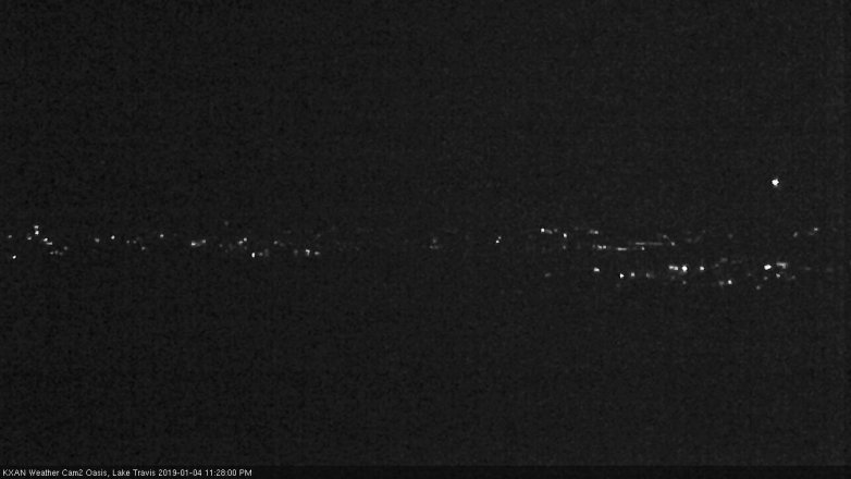 Lake Travis webcam, January 4, 2019 10:30 PM CT