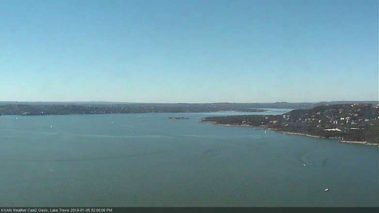 Lake Travis webcam, January 5, 2019 1:10 PM CT