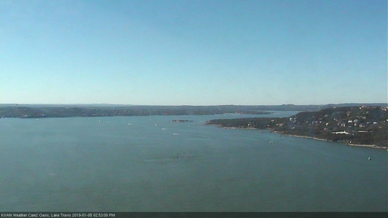Lake Travis webcam, January 5, 2019 1:55 PM CT