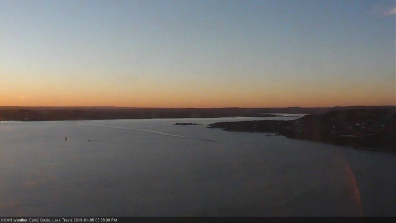 Lake Travis webcam, January 5, 2019 4:40 PM CT