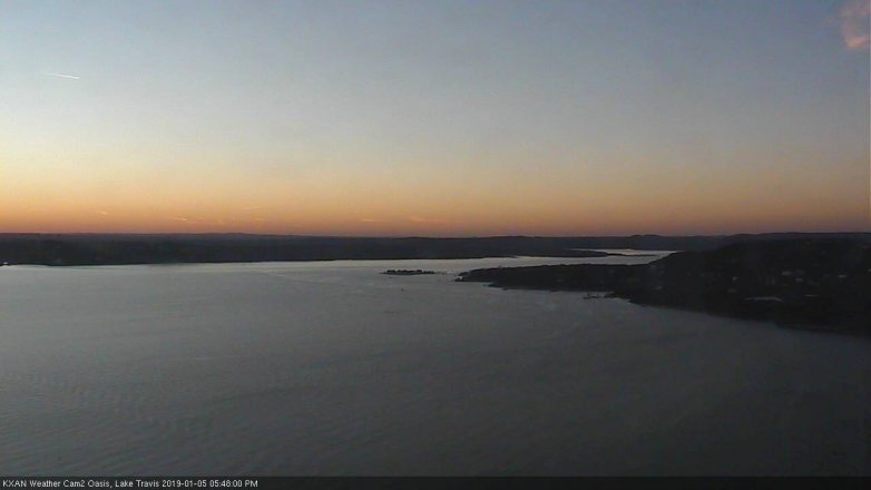 Lake Travis webcam, January 5, 2019 4:50 PM CT