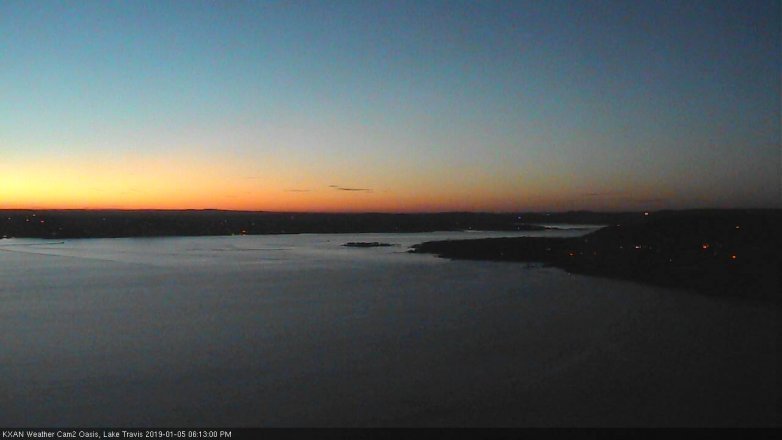 Lake Travis webcam, January 5, 2019 5:15 PM CT