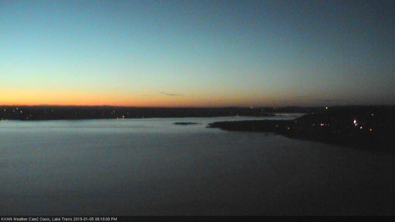 Lake Travis webcam, January 5, 2019 5:20 PM CT