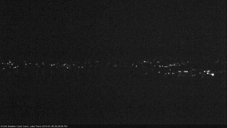 Lake Travis webcam, January 5, 2019 8:40 PM CT