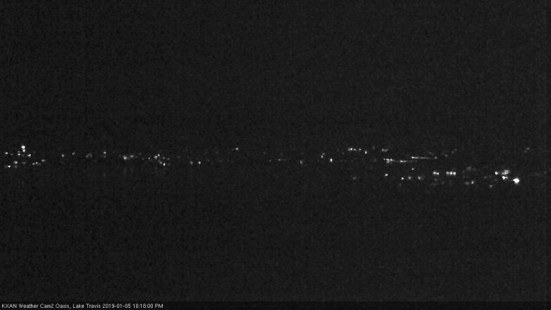 Lake Travis webcam, January 5, 2019 9:20 PM CT